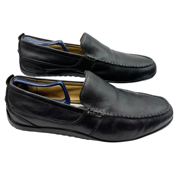 Clarks Other - VTG Clarks Leather Loafers Mens 10.5 Black Moc Toe Mocs Comfort Dress Shoes